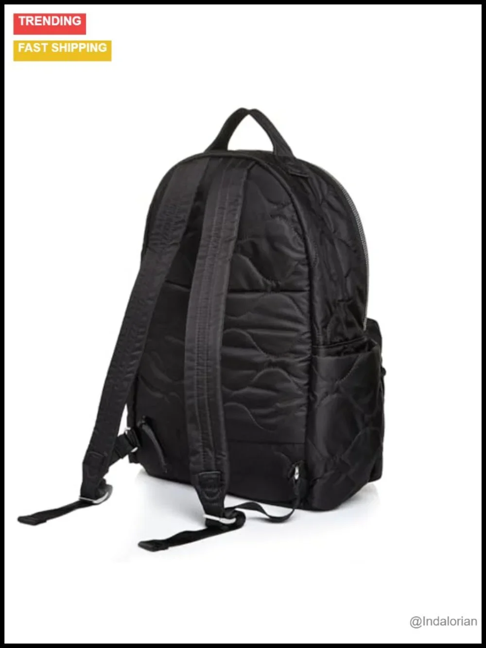 Quilted Nylon Travel Backpack with Laptop Compartment